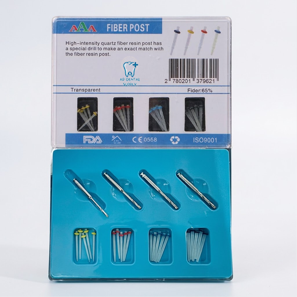 PREMIUM DENTAL FIBER POST KIT (PACK OF 20) WITH "4 DRILLS"