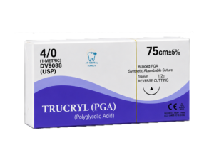 4/0 Sutures Trucryl (PGA) Polyglicolic Acid 16mm (Reverse Cutting)