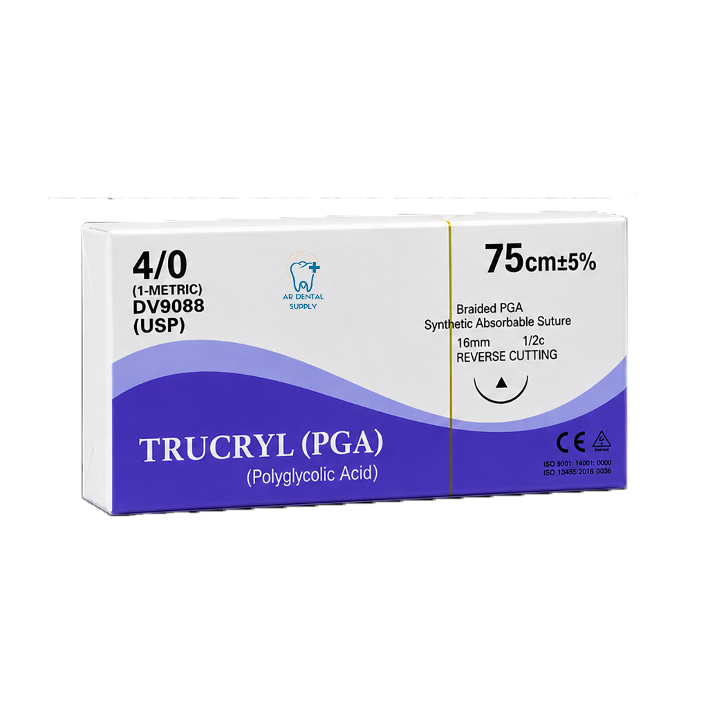 4/0 Sutures Trucryl (PGA) Polyglicolic Acid 16mm (Reverse Cutting)